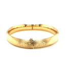 Classic Floral Carved Bangle in 14k Yellow Gold (10.0mm)-3