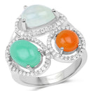 4.82 Carat Genuine Multi Stone .925 Sterling Silver Ring-1