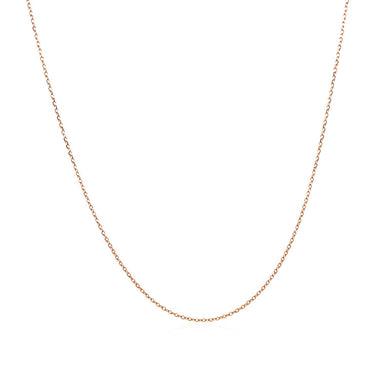 14k Rose Gold Diamond Cut Cable Link Chain 0.7mm - 0