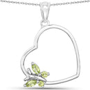 0.21 Carat Genuine Peridot .925 Sterling Silver Pendant-1