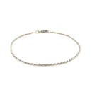 2.0mm 14k White Gold Solid Diamond Cut Rope Bracelet-3