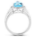 2.42 Carat Genuine Blue Topaz and White Topaz .925 Sterling Silver Ring-2