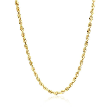 2.75mm 10k Yellow Gold Solid Diamond Cut Rope Chain - 0