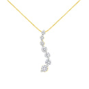 AGS Certified 14K Yellow Gold 2.0 Cttw Baguette and Brilliant Round-Cut Diamond Journey 18" Pendant Necklace (F-G Color, I1-I2 Clarity)-1