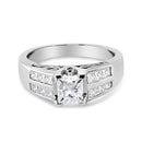 14K White Gold 1 1/4 Cttw Princess Cut Diamond Channel Set Engagement Ring (H-I Color, SI1-SI2 Clarity) - Ring Size 7-1