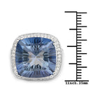 13.95 Carat Genuine Blue Mystic Quartz and White Topaz .925 Sterling Silver Ring-3