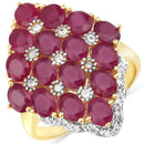 6.49 Carat Glass Filled Ruby and White Topaz .925 Sterling Silver Ring-1