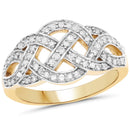 14K Yellow Gold Plated 0.26 Carat Genuine White Diamond .925 Sterling Silver Ring-1
