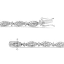 .925 Sterling Silver 1/2 Cttw Diamond Alternating Marquise and Starburst Shaped Link Bracelet (I-J Color, I2-I3 Clarity) - 7.25"-3
