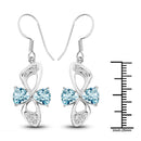 5.06 Carat Genuine Blue Topaz and White Topaz .925 Sterling Silver Earrings-3