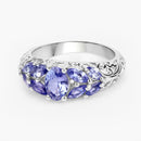1.63 Carat Genuine Tanzanite .925 Sterling Silver Ring-4