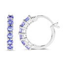 1.20 Carat Genuine Tanzanite .925 Sterling Silver Earrings-2
