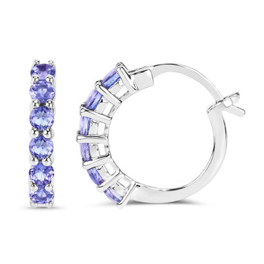 1.20 Carat Genuine Tanzanite .925 Sterling Silver Earrings - 0