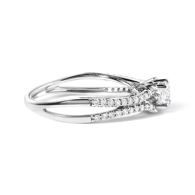 14K White Gold 5/8 Cttw Diamond Split Shank Engagement Ring  (G-H Color, VS2-SI1 Clarity) - Size 7 - 0