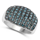 0.83 Carat Genuine Blue Diamond and White Diamond .925 Sterling Silver Ring-3