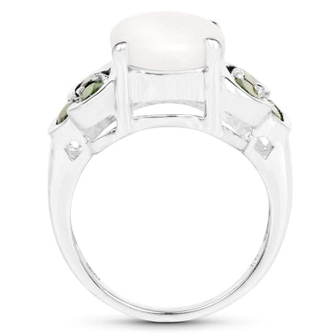 4.52 Carat Genuine Opal and Chrome Diopside .925 Sterling Silver Ring - 0