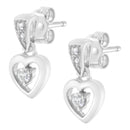 14K White Gold 1/6 Cttw Diamond Dangle Heart Stud Earrings (H-I, SI2-I1)-3