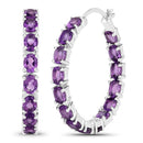4.80 Carat Genuine Amethyst .925 Sterling Silver Earrings-4