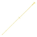 14k Yellow Gold 5 1/2 inch Childrens Bracelet with Cross-2