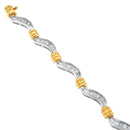 Original Classics 10K Two-Tone Gold Baguette Cut Diamond Spiral Bracelet (2.00 cttw, H-I Color, I1-I2 Clarity)-3