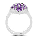 2.16 Carat Genuine Amethyst .925 Sterling Silver Ring-2