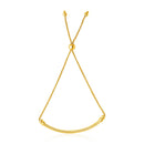 14k Yellow Gold Smooth Curved Bar and Lariat Style Bracelet-3