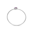 .925 Sterling Silver 8 x 5.5mm Pear Shape Amethyst  and Diamond Accent Halo Bypass Bangle Bracelet (H-I Color, SI1-SI2 Clarity)  - Fits up to 7" Inches-4