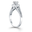 14k White Gold Diamond Halo Split Shank Engagement Ring-3
