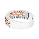 10K White and Rose Gold 1/3 Cttw Diamond Split Shank and Infinity Ribbon Band Ring (I-J Color, I1-I2 Clarity) - Size 6-5
