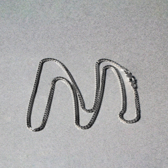 14k White Gold Classic Box Chain 1.4mm