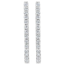 14K White Gold 2.0 Cttw Round Brilliant Cut Diamond Oblong Hinged Leverback Hoop Earrings (I-J Color, I1-I2 Clarity)-1