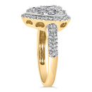 14K Yellow Gold 1 1/2 Cttw Diamond Heart Shaped Composite Ring (H-I Color, SI2-I1 Clarity) - Ring Size 7-4