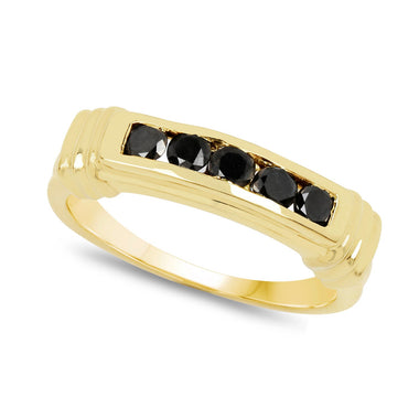 0.50 Carat Genuine Black Diamond .925 Sterling Silver Ring - 0