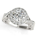 Halo Set Diamond Engagement Ring in 14k White Gold (1 5/8 cttw)-1