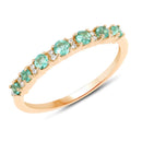0.41 Carat Genuine Zambian Emerald and White Diamond 14K Yellow Gold Ring-1