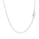 14k White Gold Round Cable Link Chain 1.1mm-3