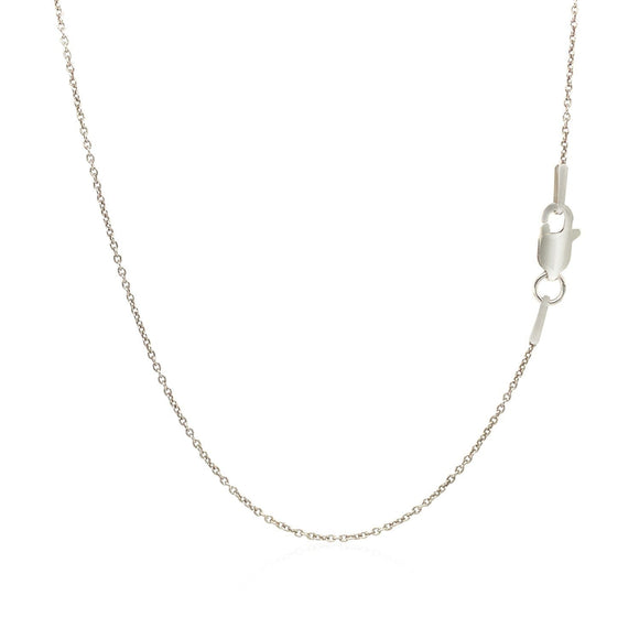 14k White Gold Round Cable Link Chain 1.1mm