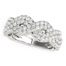 Diamond Studded Interlocking Waves Ring in 14k White Gold (5/8 cttw)-1