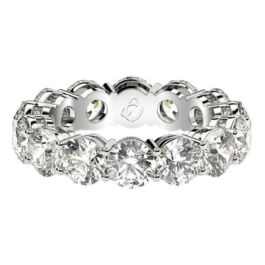 Round Cut Lab Grown Diamond Eternity Ring in 14k White Gold (6 cttw FG/VS2) - 0