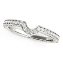 14k White Gold Prong Set Curved Wedding Band (1/8 cttw)-1