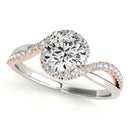 14k White And Rose Gold Bypass Band Diamond Engagement Ring (1 1/8 cttw)-1