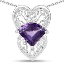 7.80 Carat Genuine Amethyst .925 Sterling Silver Pendant-1