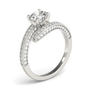 14k White Gold Round Diamond Bypass Style Engagement Ring (1 1/2 cttw)-3