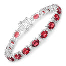 15.30 Carat Genuine Garnet .925 Sterling Silver Bracelet-1