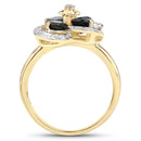 1.76 Carat Genuine London Blue Topaz and White Topaz .925 Sterling Silver Ring-2