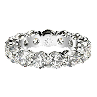 Round Cut Lab Grown Diamond Eternity Ring in 14k White Gold (5 cttw FG/VS2) - 0