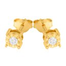 10K Yellow Gold Plated .925 Sterling Silver 1/10 Cttw Round Brilliant-Cut Diamond Miracle-Set Stud Earrings (J-K Color, I3 Clarity)-5