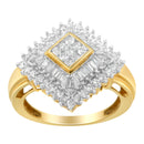 10K Yellow Gold Diamond Ballerina Ring (1 Cttw, I-J Color, I1-I2 Clarity) - Size 7-3