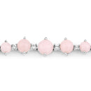 5.50 Carat Genuine Pink Opal and White Topaz .925 Sterling Silver Bracelet-4