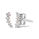 10K White Gold 1/10 Cttw Diamond Journey Style Climber Stud Earrings (H-I Color, I1-I2 Clarity)-2